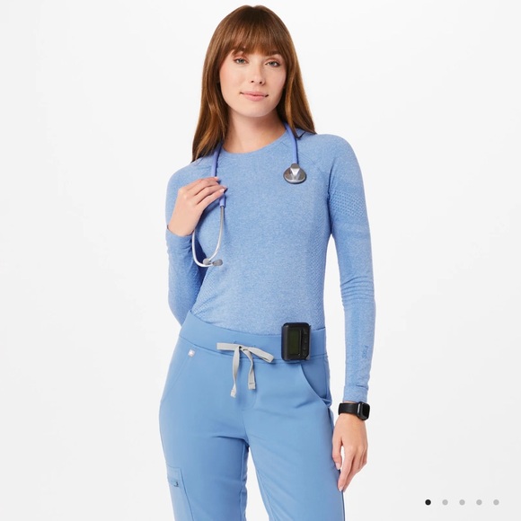 Figs Ceil Blue Salta Seamless Longsleeve Underscrub - Picture 1 of 4